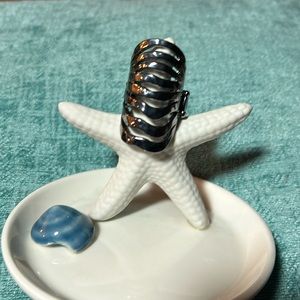 Silver (Gun Metal) Stretch Fit Ring